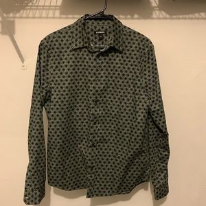 Express patterned shirt button up size small